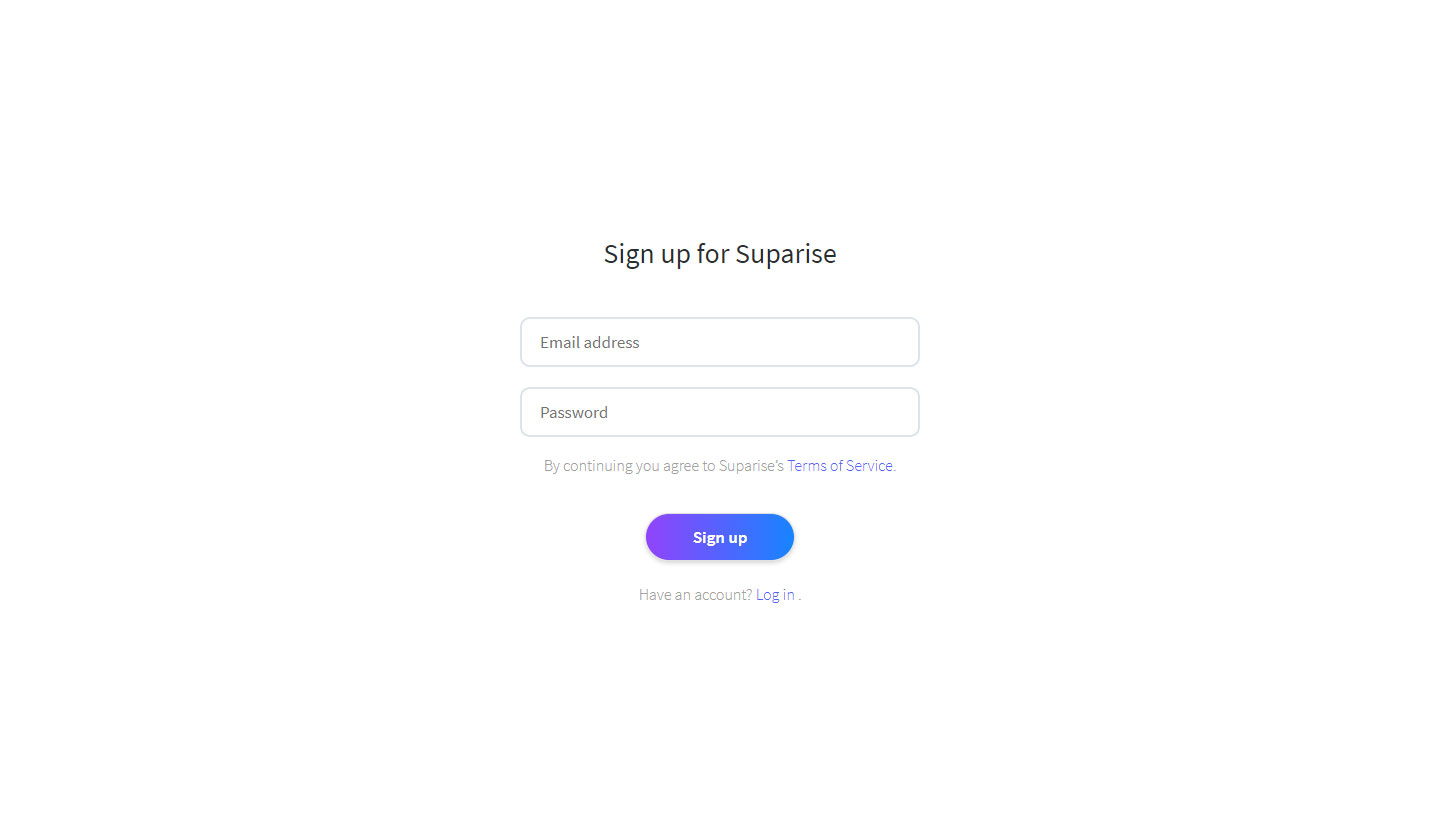 Sign-up page